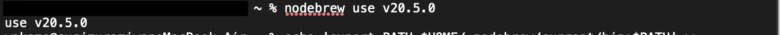 再度nodebrew ls コマンドでバージョンを確認したらインストールは完了です